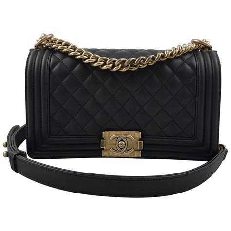 chanel boy black gold hardware